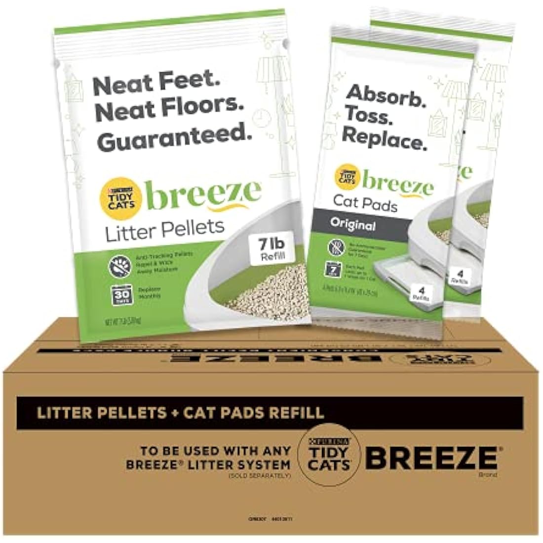 Purina Tidy Cats Breeze Litter System Refill Bundle: Pellets & Pads