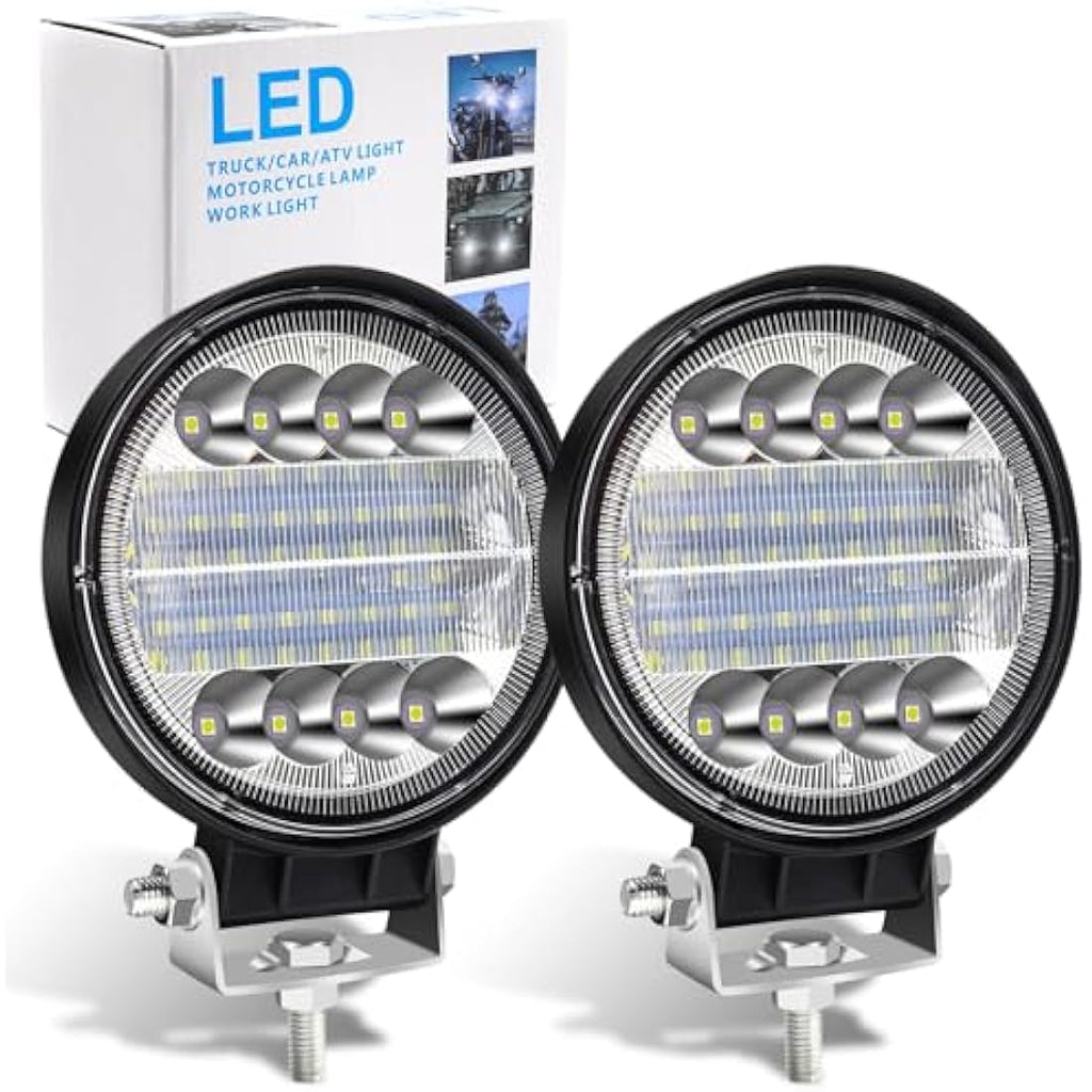 72W LED Work Lights – 2PCS Spot Flood Combo Off Road Fog Lights