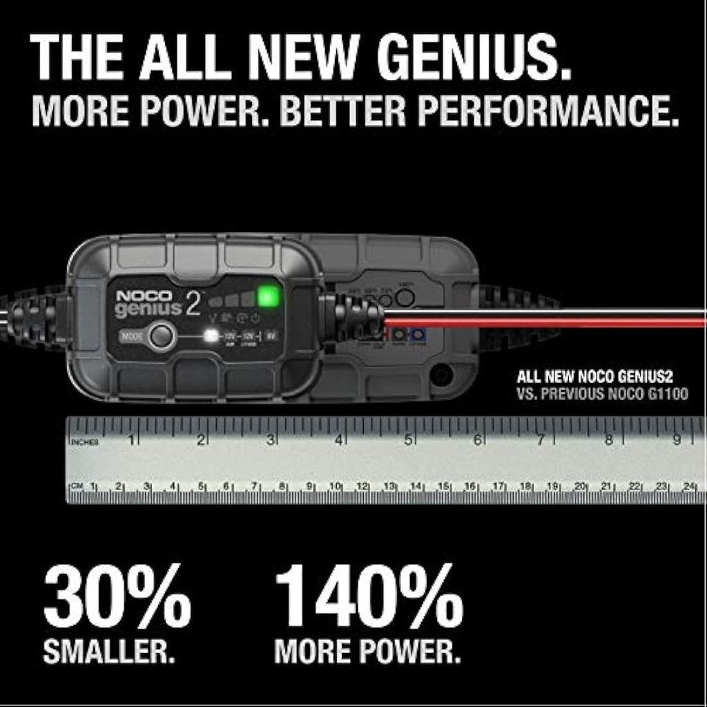 NOCO Genius2 2A Smart Battery Charger | 6V/12V Maintainer & Desulfator