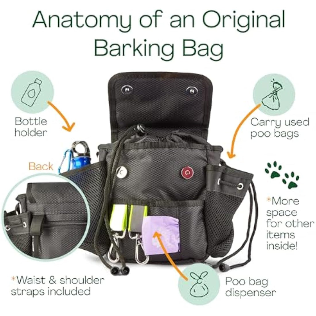 Barking Bags Original Dog Walking Bag – Waterproof Treat & Poop Bag Pouch