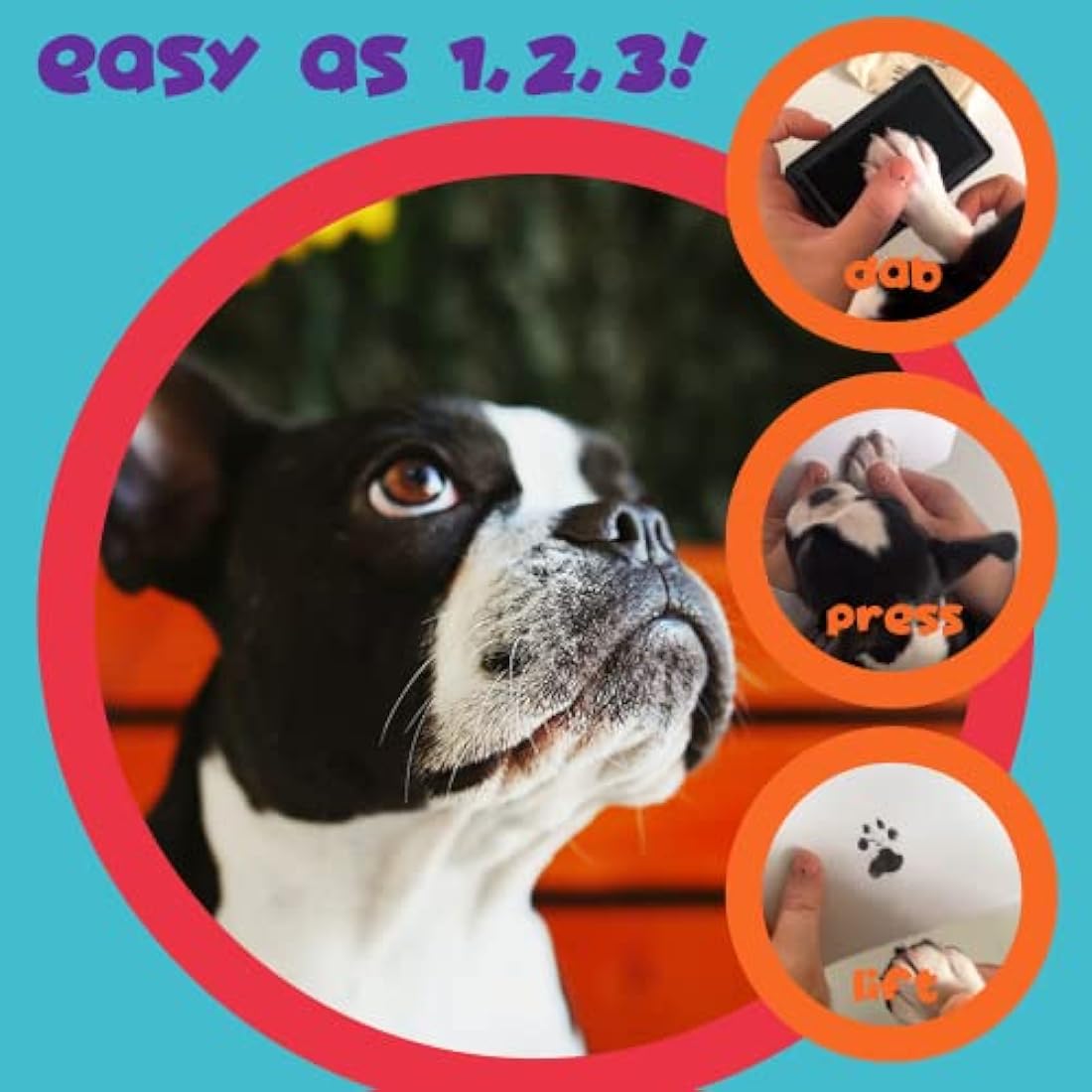 Pet Safe Paw Print Kit – Black Ink Pad with Drawstring Bag