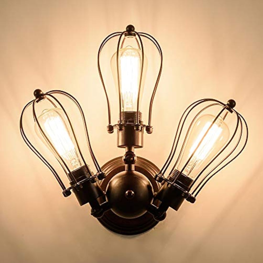 Jolof Store Industrial Vintage Wire Cage Ceiling Light – Rust Metal