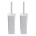 Jolof Store 2-Pack Closed Toilet Brush and Holder - White Plastic Set