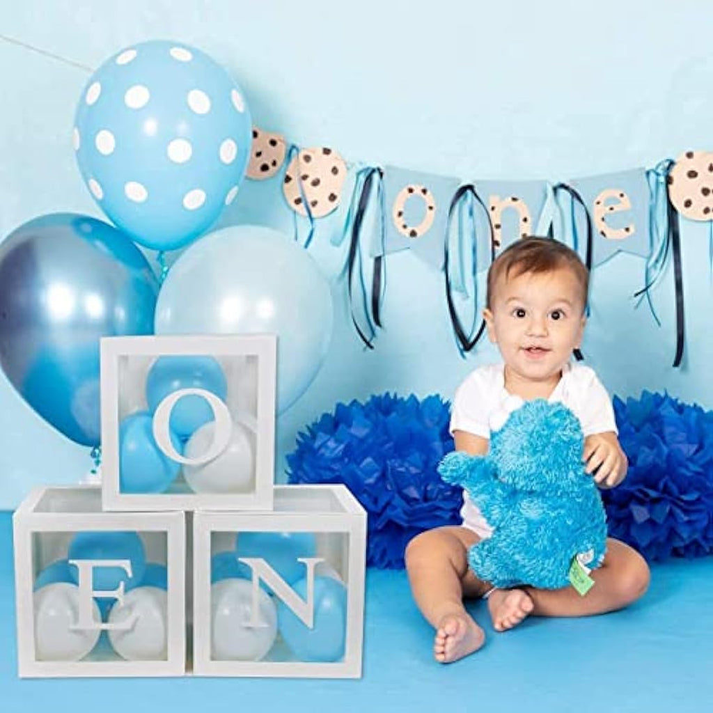 Jolof Store ONE Balloon Boxes – White 1st Birthday Party Decorations