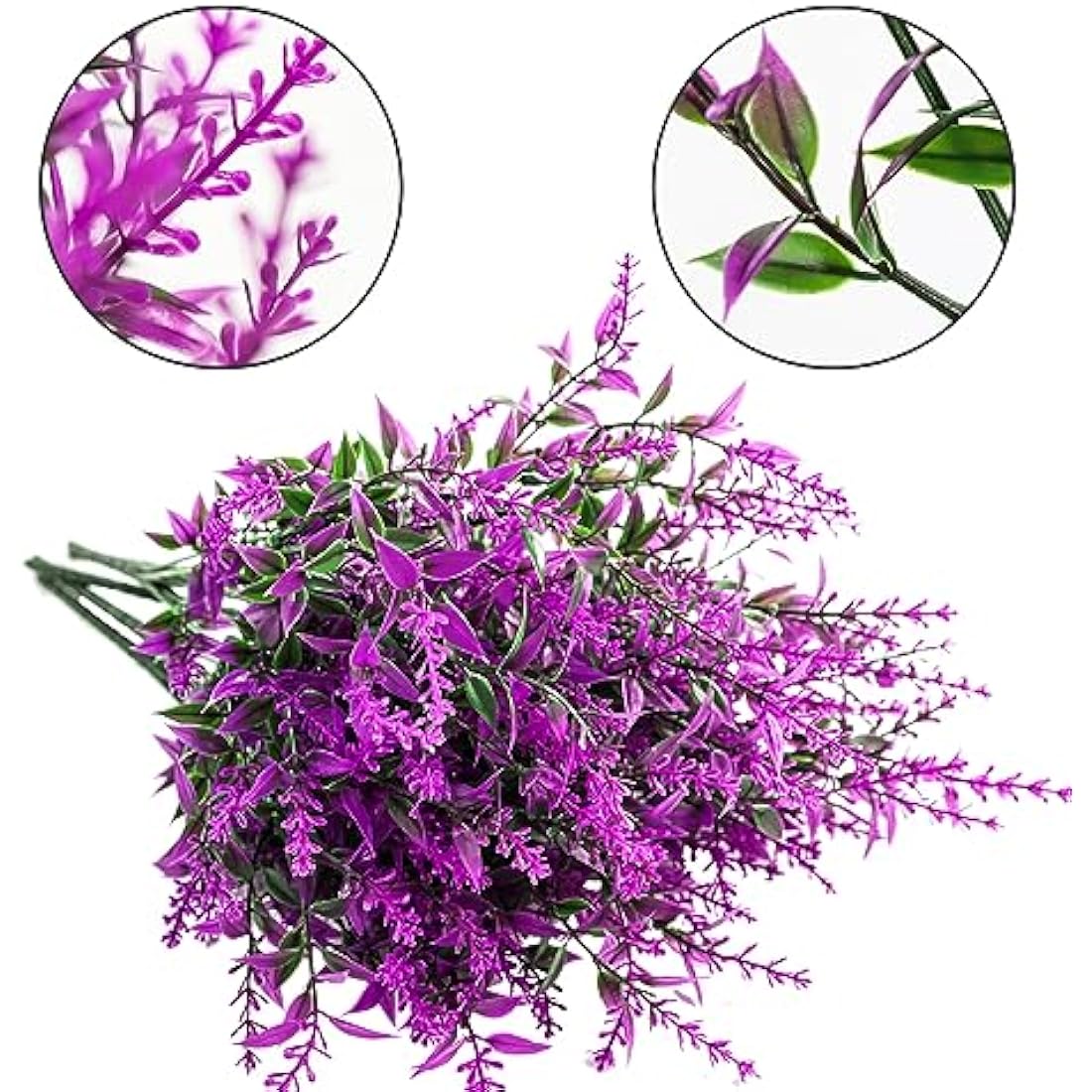 Jolof Store 20 Bundles Artificial Lavender Flowers – UV Resistant Faux Plants