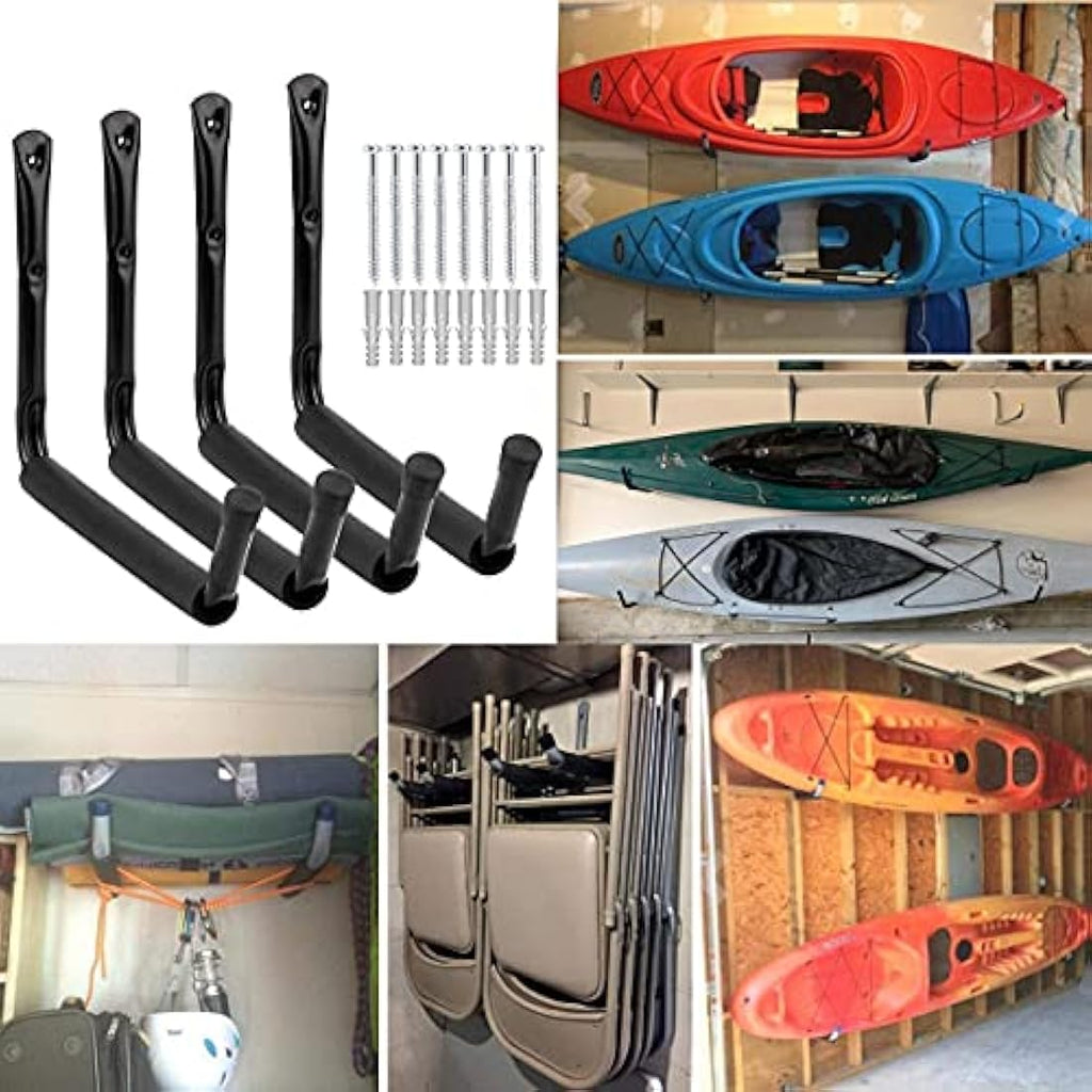 Jolof Store Heavy Duty Garage Storage Hooks | Wall Mount Utility Hanger 4pk