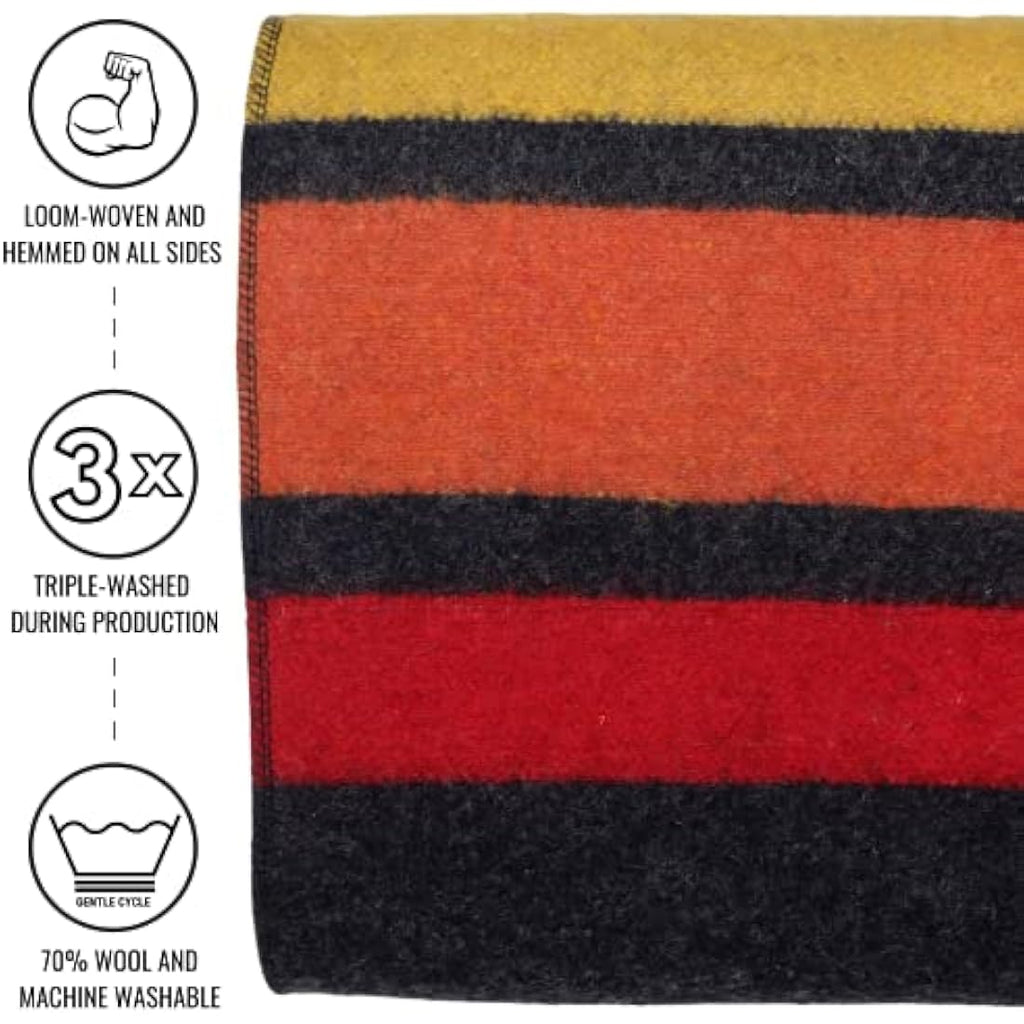 Arcturus Rainier Heavyweight Wool Blanket – Washable & Warm, 4.5lbs