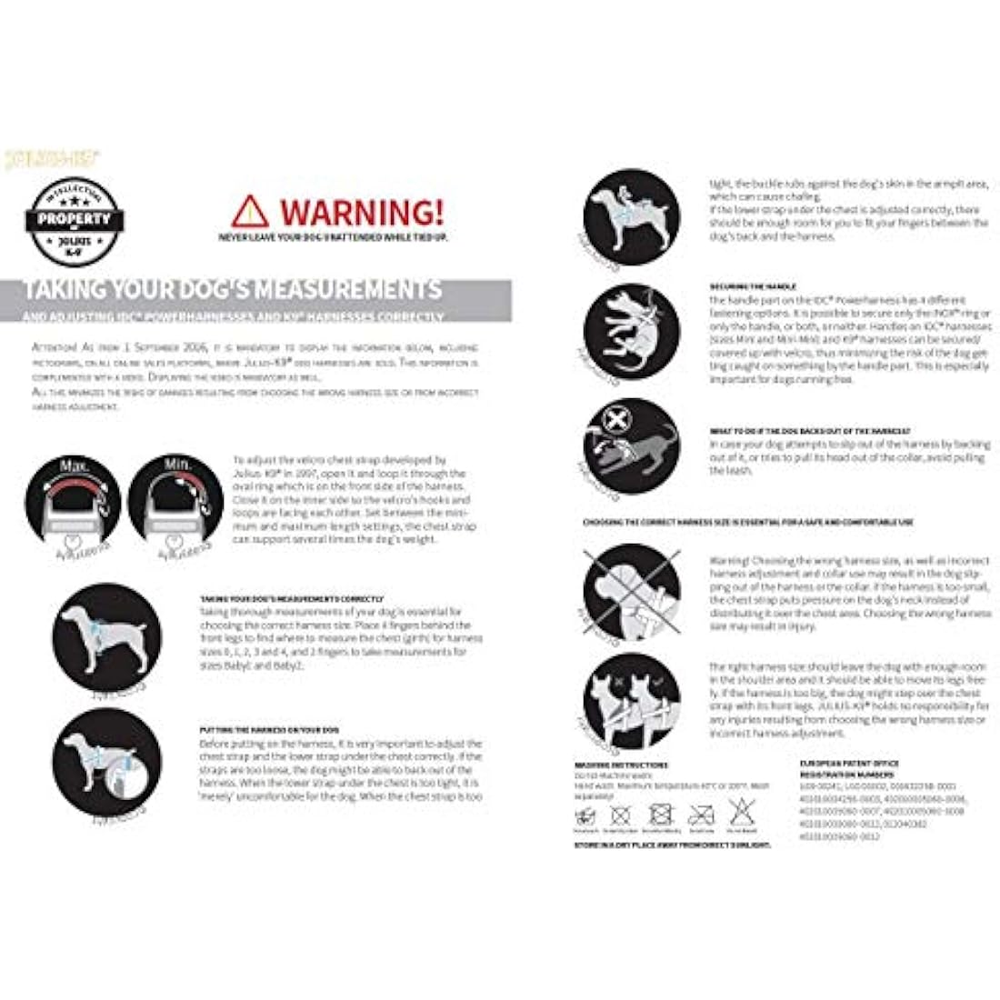 Julius-K9 Powerharness | Durable Reflective Dog Harness - Anthracite, M/0