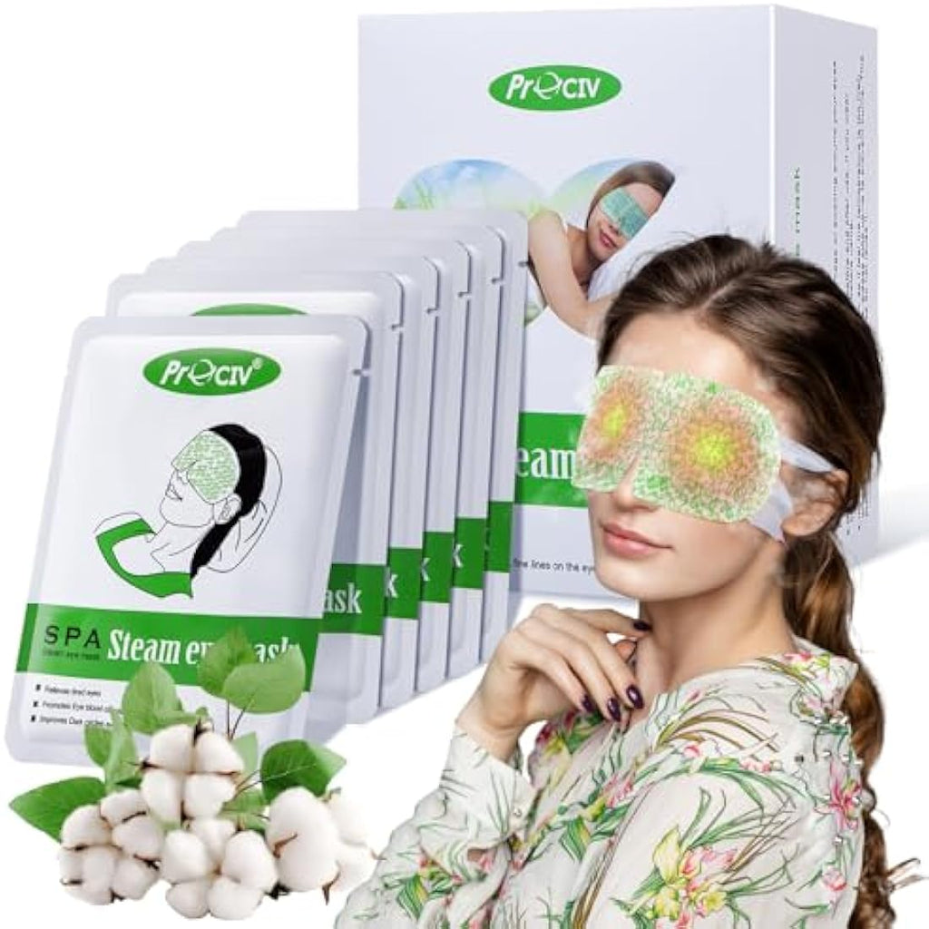 ProCIV Steam Eye Mask - 16 Pack Self-Heating Moist Hot Compress for Dry Eyes