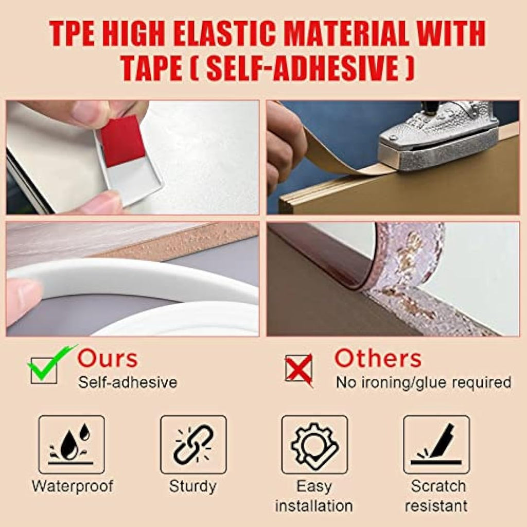 Flintronic 5m x 18mm U-Shape TPE Edge Banding | Self-Adhesive Furniture Trim
