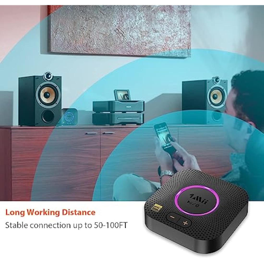 1Mii B06S+ LDAC Bluetooth 5.2 Receiver | Hi-Res Hi-Fi Audio Adapter