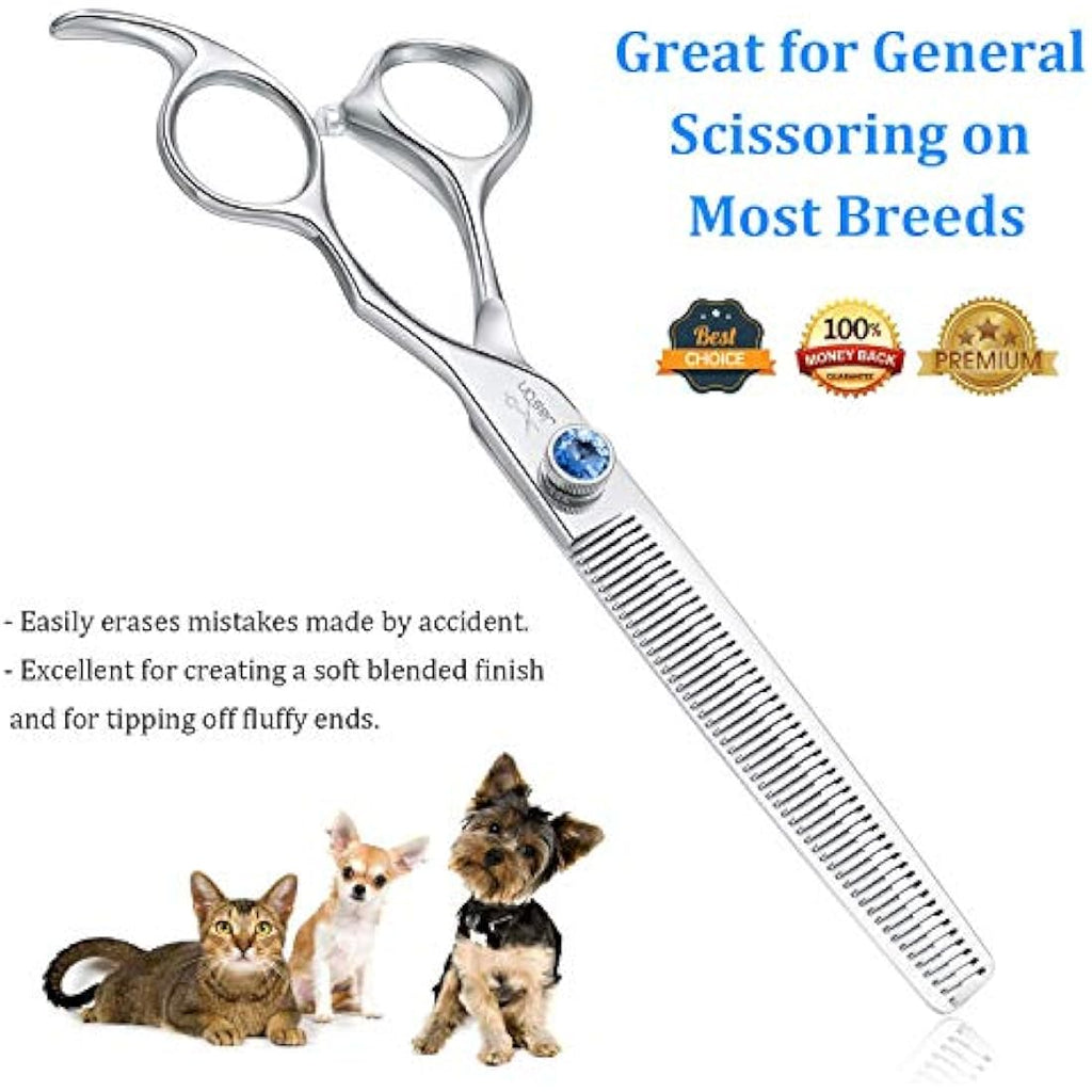 JASON 7" Dog Grooming Thinning Scissors | 50 Teeth 440C Stainless Steel
