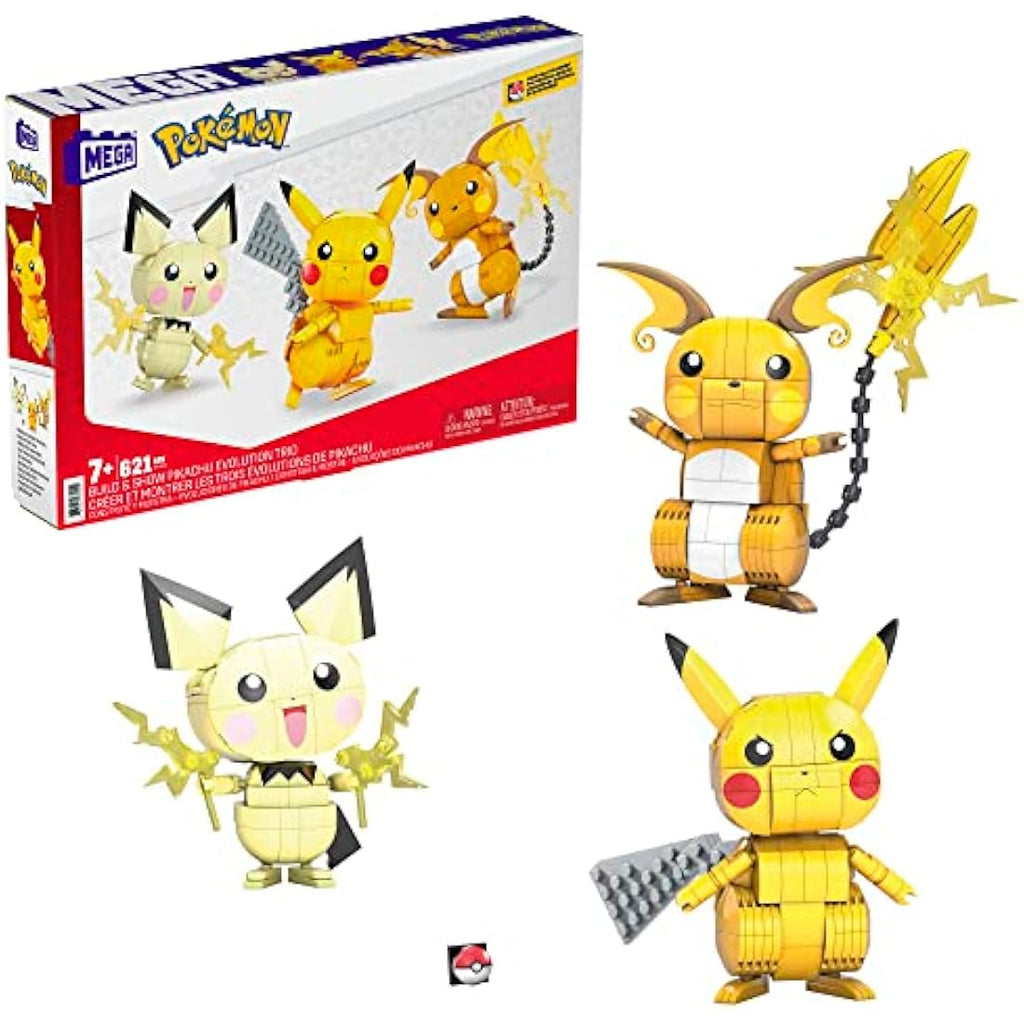MEGA Pokémon Pikachu Evolution Trio Building Set - 621 Piece Toy