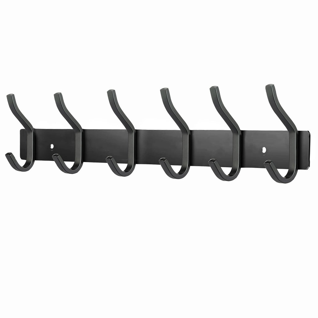 MEIJO Coat Hooks Wall Mounted, Coat Rack Wall Mounted Stainless Steel with 6 Hooks Heavy Duty Coat Hooks for Door, Bedroom, Bathroom, Kitchen - image 1