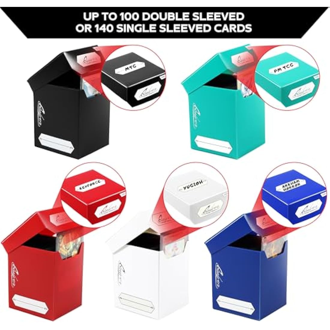 Quiver Time 100+ Deck Blocks - Set of 5 TCG Card Boxes with Dividers