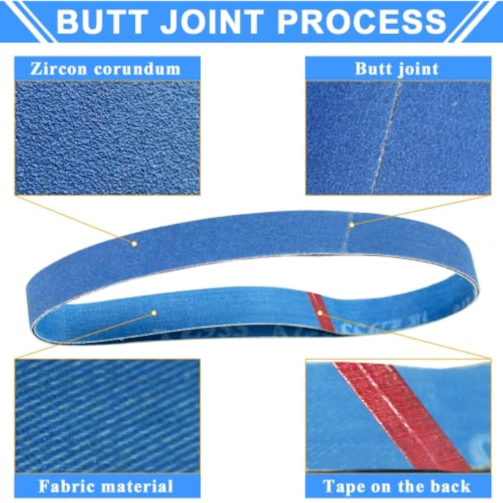 FEIHU Metal Sanding Belts 30x533mm | Zirconia Alumina Set of 30