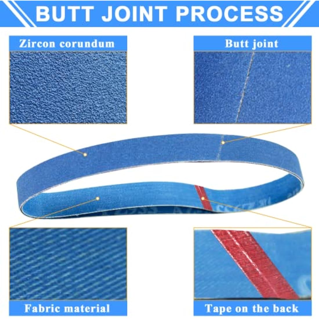 FEIHU Metal Sanding Belts 30x533mm | Zirconia Alumina Set of 30