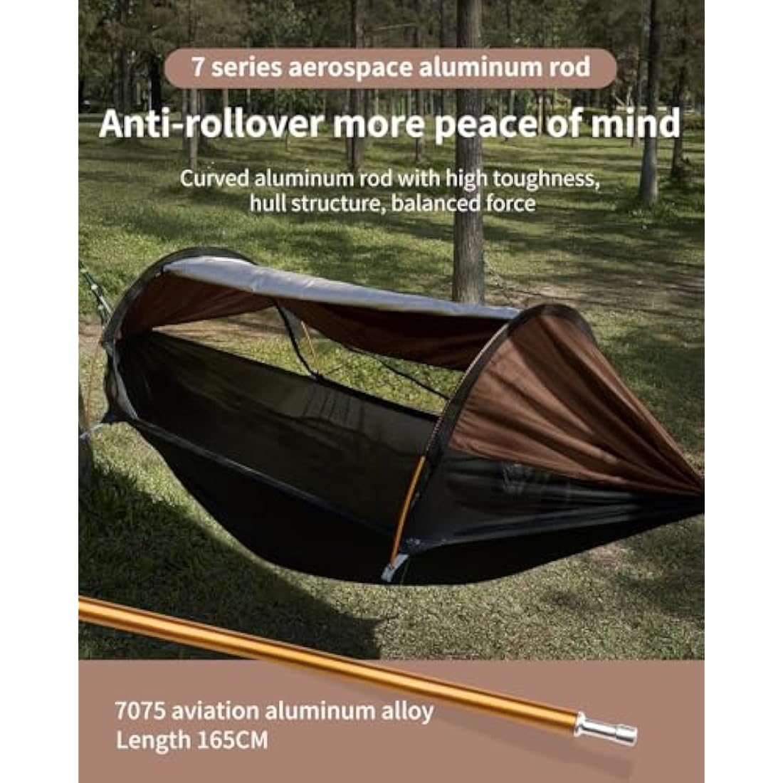 Travel Bird 3-in-1 Camping Hammock Tent with Mosquito Net & Sunshade