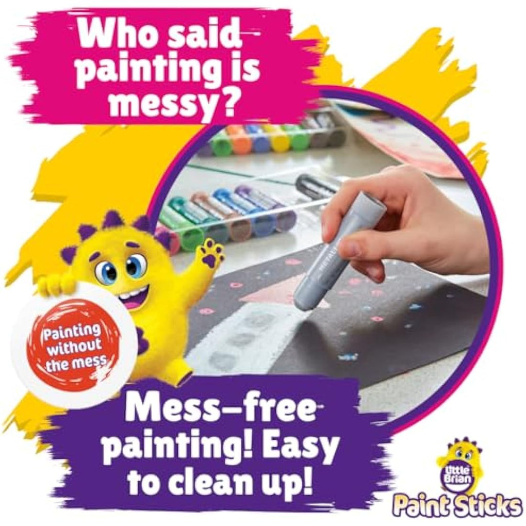 Little Brian Paint Sticks – 24 Pack Assorted Mess-Free Kids Art Sticks