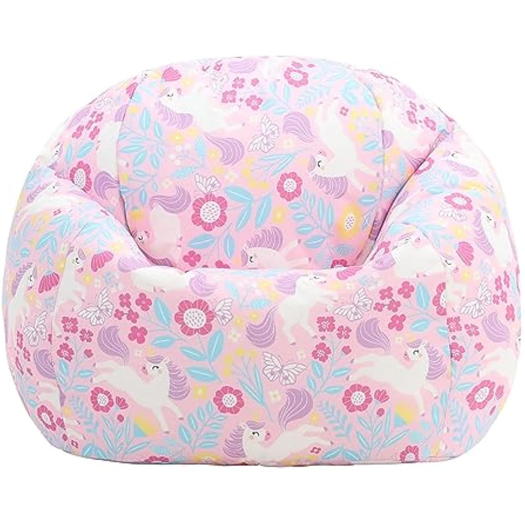 Icon Kids Unicorn Print Bean Bag Chair | Water-Resistant Nursery Decor