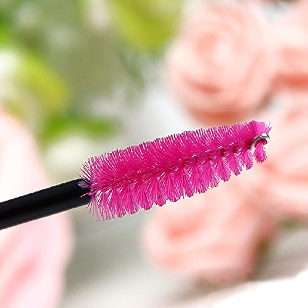G2PLUS 100 PCS Rose Disposable Mascara Wands | Eyelash Spoolie Brushes