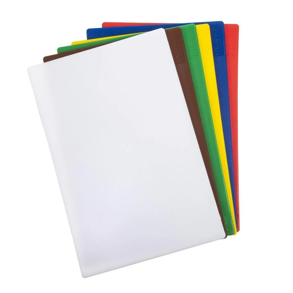 Hygiplas Colour Coded Chopping Board Set with Rack - 6 Piece Kit