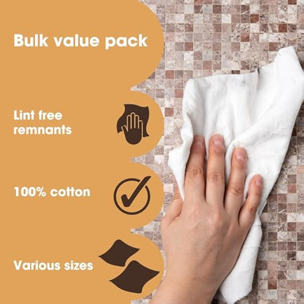 Furniture Clinic Lint Free Cotton Cloth Rags – 10kg White Polishing Bag