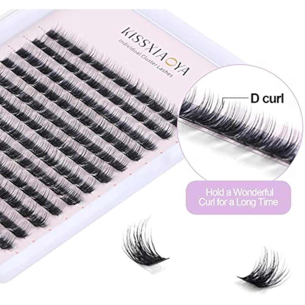 LYMYBETY Cluster Lashes – 144Pcs D Curl 9mm Natural DIY Lash Extensions
