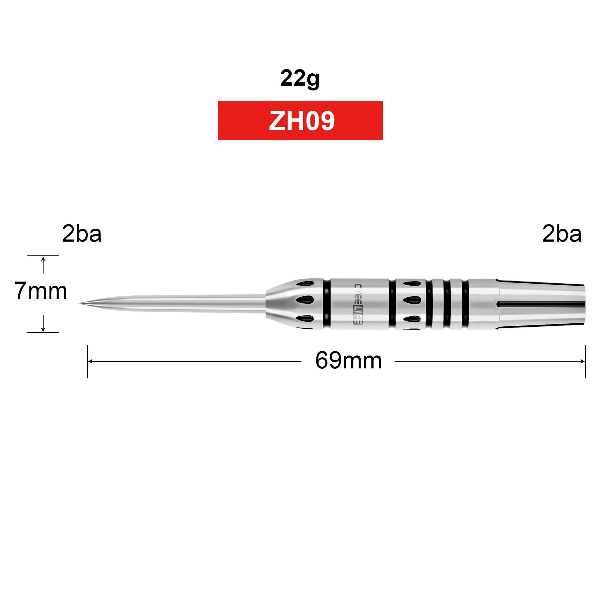CyeeLife 90% Tungsten Steel Dart Barrels | 20g Professional 2BA Barrels
