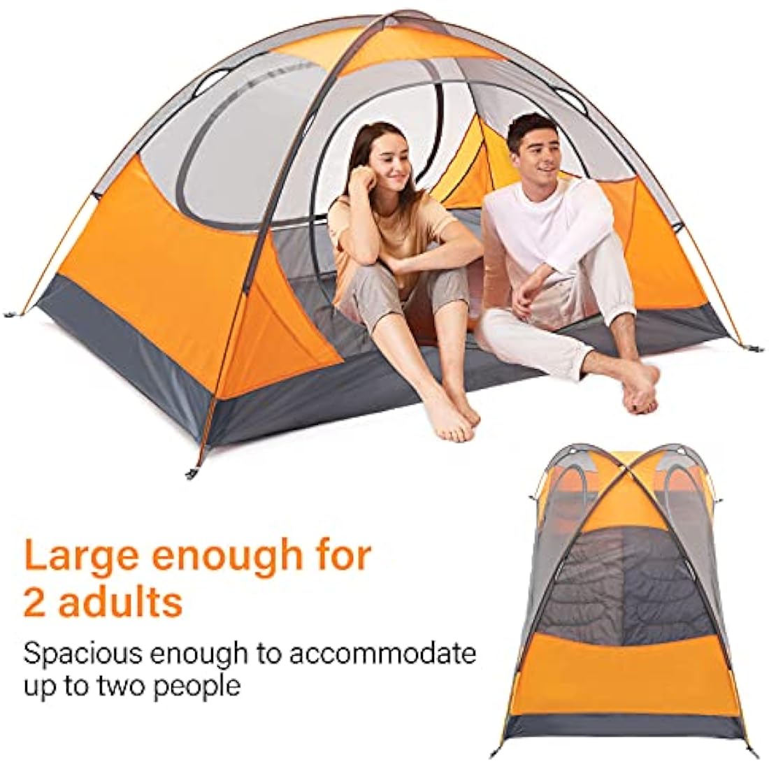BISINNA 2-Person Backpacking Tent | 3-Season Waterproof Aluminum Pole Tent