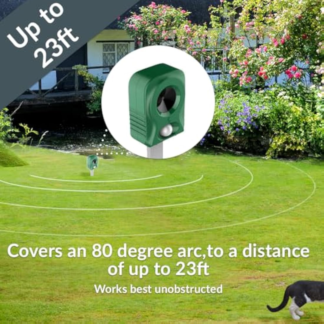 Pestbye V2 Battery Operated Ultrasonic Cat Repellent - Garden Scarer