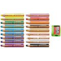 STABILO Woody 3-in-1 Multi-Surface Pencils - Pack of 18 with Sharpener