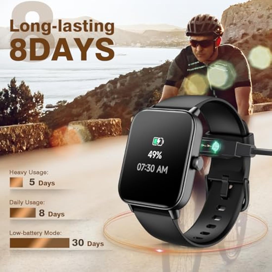 Fitpolo Smart Watch with Alexa & Bluetooth Call – 1.8" IP68 Fitness Tracker
