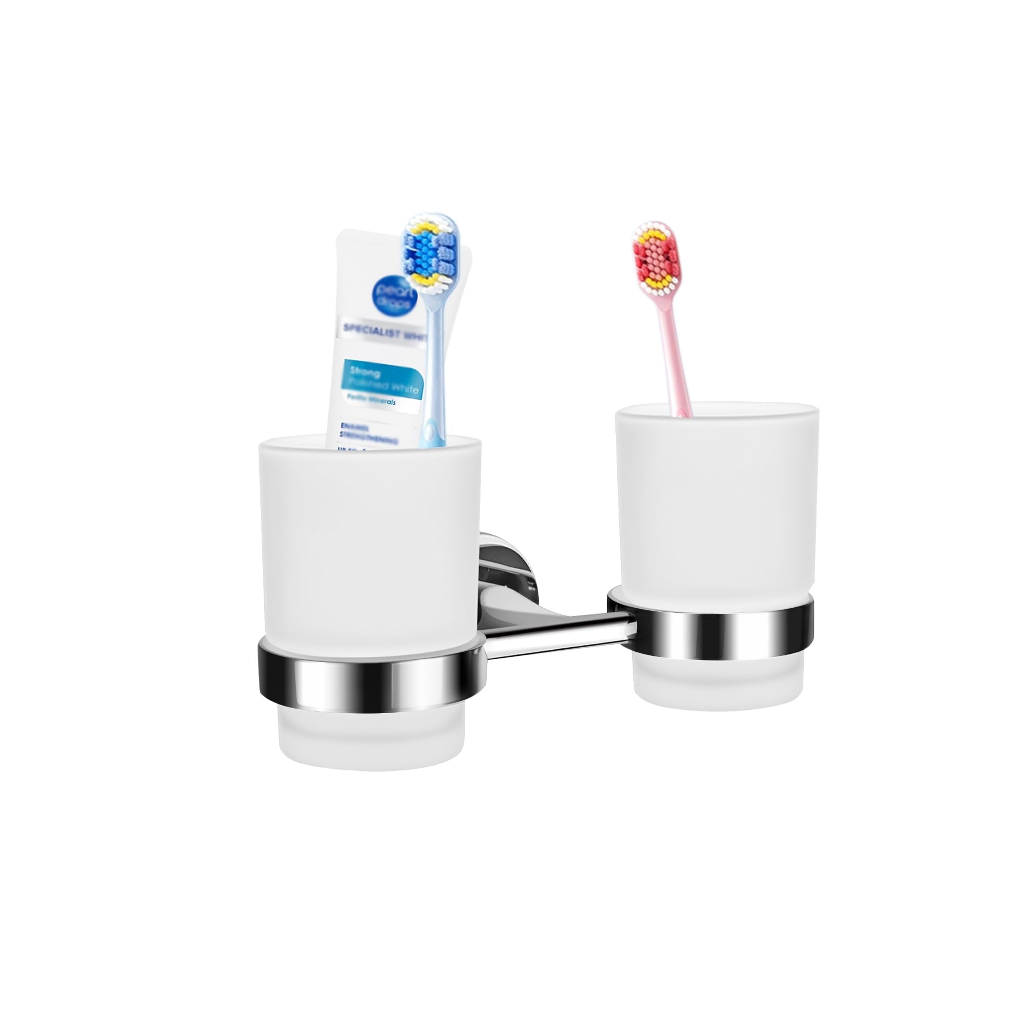 Wall Mounted Stainless Steel Double Toothbrush Holder