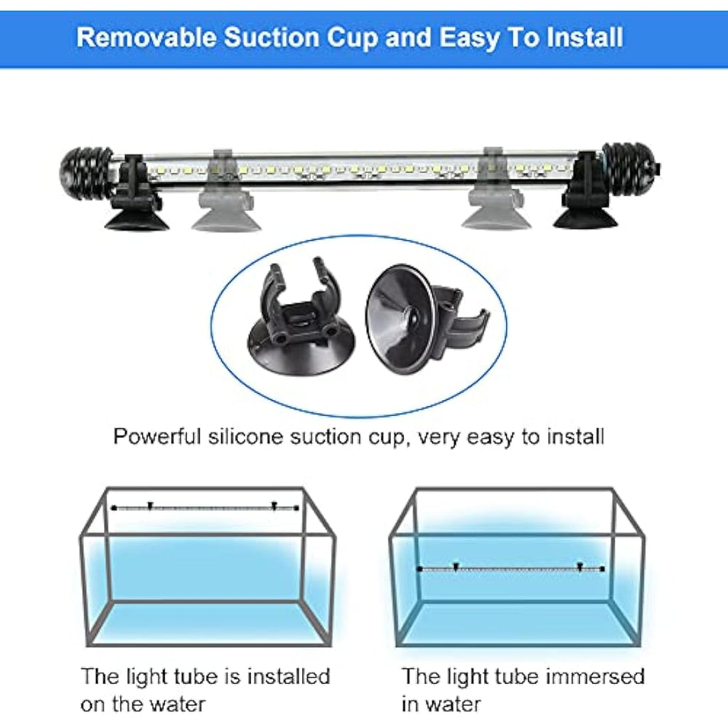 VARMHUS LED Aquarium Light – Submersible Fish Tank Lamp with Timer