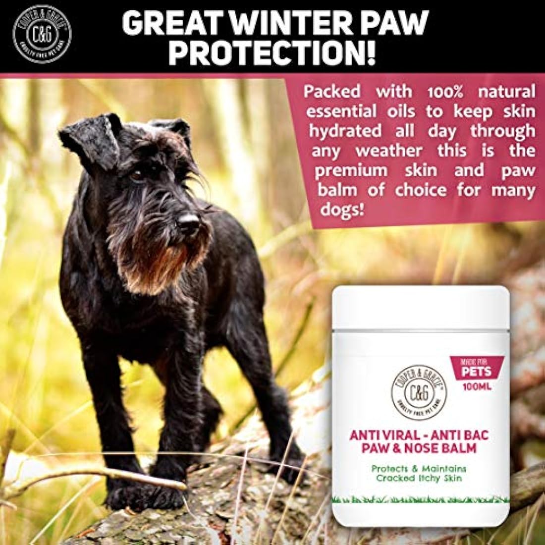 Dog Paw and Nose Balm – Natural Soothing 100ml Formula