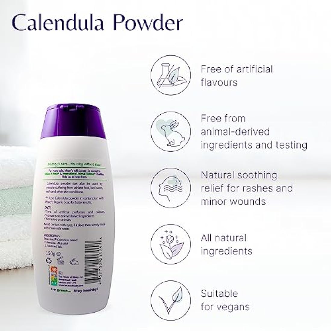 Mistry's Calendula Powder 150g | Natural Vegan Skin Relief for Rashes