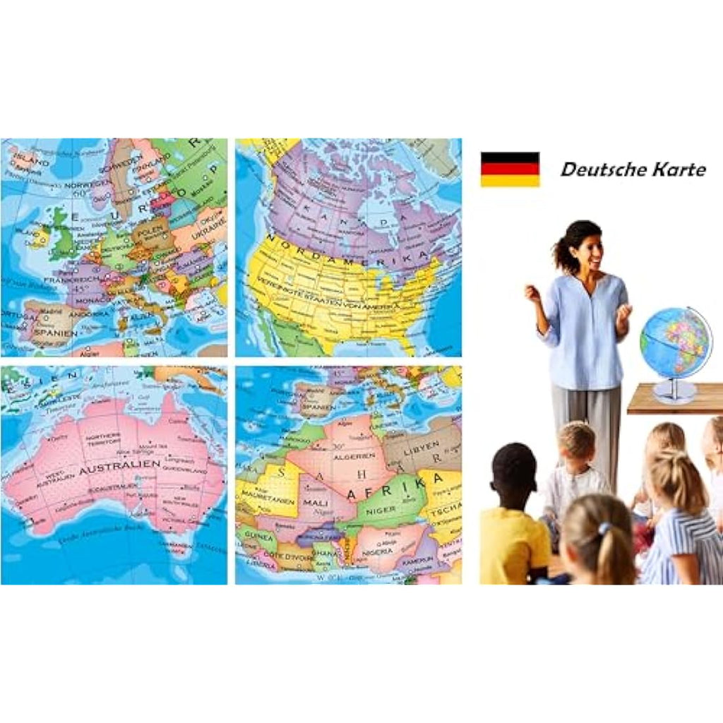 23cm Illuminated LED World Globe – Constellation Map