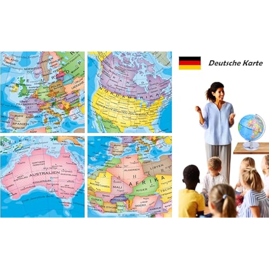23cm Illuminated LED World Globe – Constellation Map