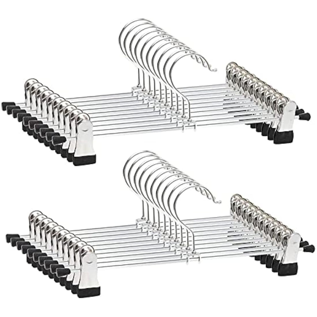 Jolof Store Metal Trouser Hangers - 20 Pack Space Saving Skirt Hangers