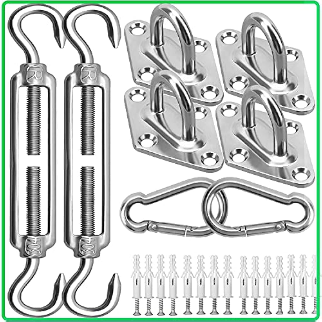 Sun Shade Sail Hardware Kit – M6 304 Stainless Steel Set