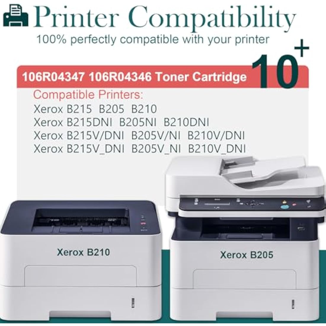 HenceBuy 106R04347 Compatible Toner for Xerox B210 B205 B215 | Black, 2-Pack