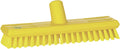 Vikan 70416 Stiff Bristle Deck Scrub – 10.75" Heavy-Duty Broom, Yellow