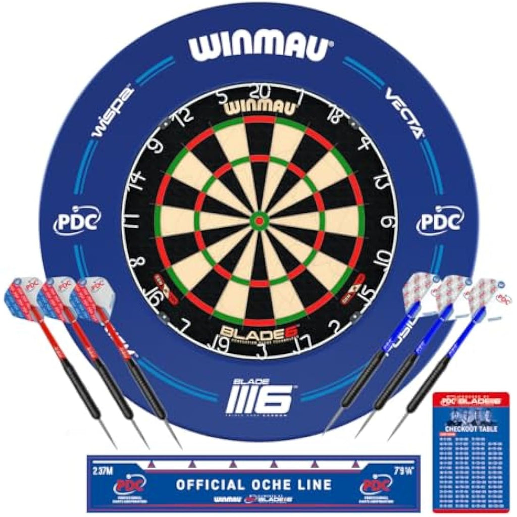 Winmau Blade 6 Dartboard Surround Set | Professional Steel Tip Darts