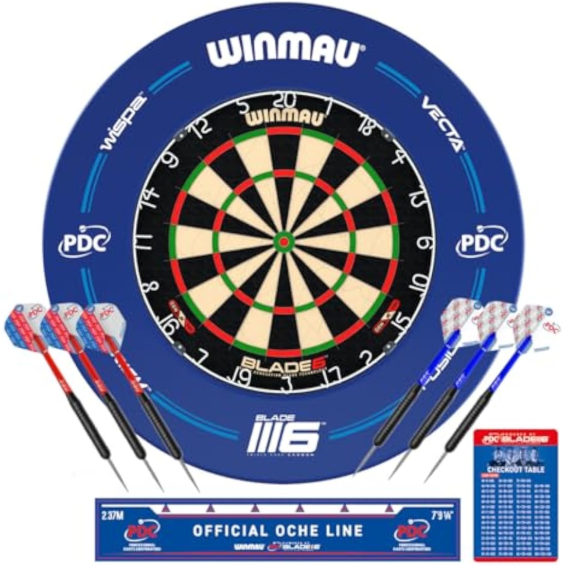 Winmau Blade 6 Dartboard Surround Set | Professional Steel Tip Darts