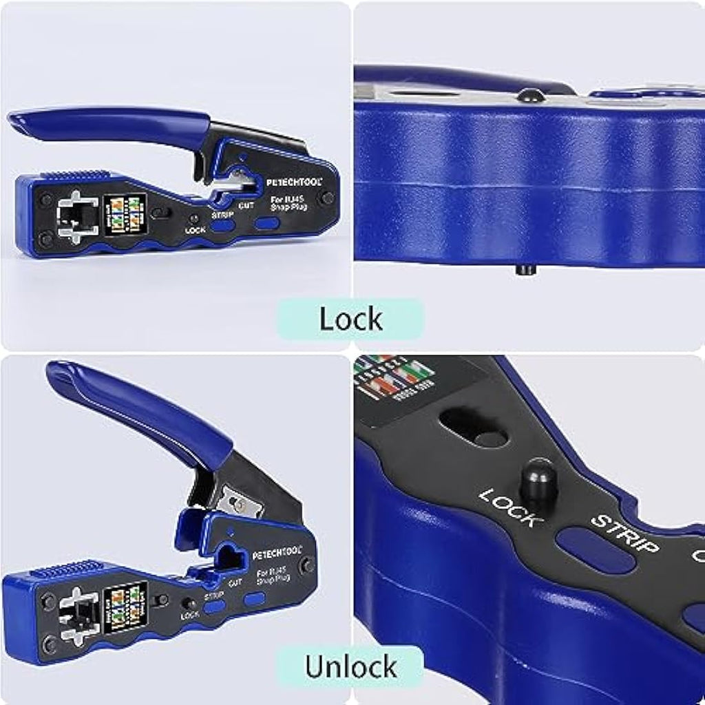 RJ45 Pass Through Crimp Tool Kit for Cat6 Cat5e Cat6a