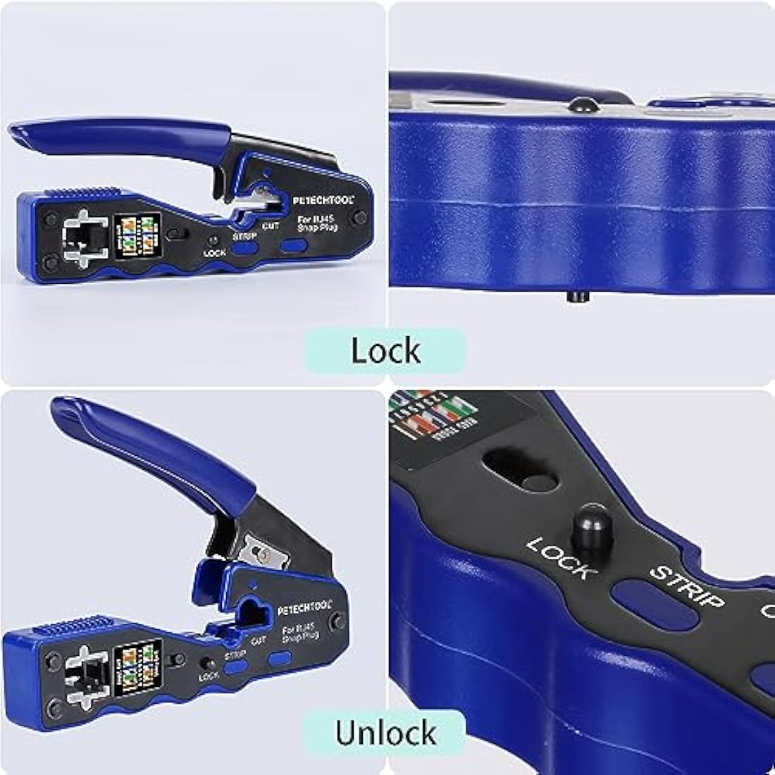 RJ45 Pass Through Crimp Tool Kit for Cat6 Cat5e Cat6a