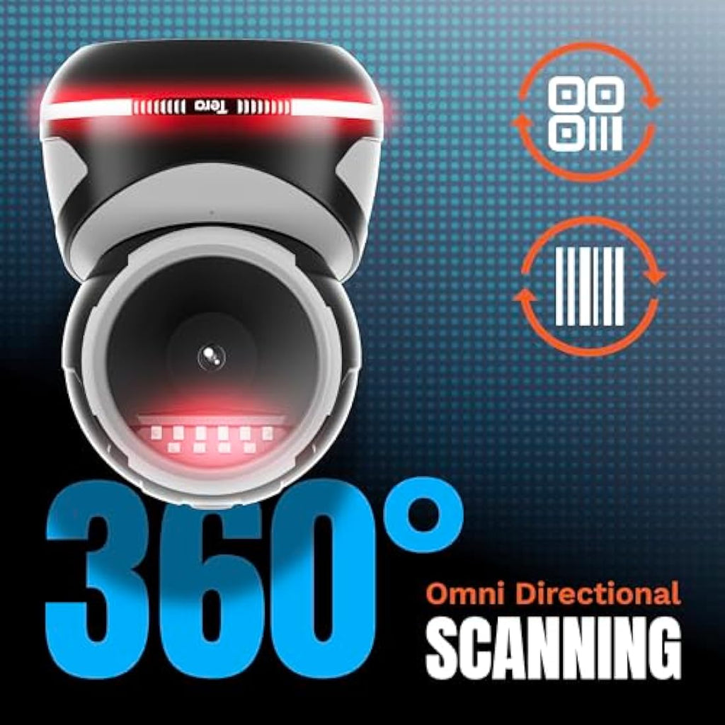 Tera 9800 Omnidirectional Barcode Scanner | 2D QR Desktop Reader - White