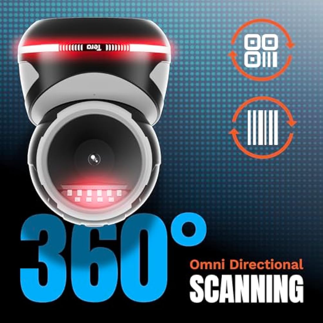 Tera 9800 Omnidirectional Barcode Scanner | 2D QR Desktop Reader - White