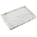 ZOENHOU Natural Marble Stone Tray | Starry White Rectangle Vanity Holder